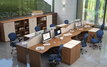 Офисный комплект мебели IMAGO четыре рабочих места, стол для переговоров в Краснодаре - предосмотр 4